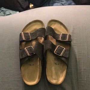 Birkenstock’s tan sandals